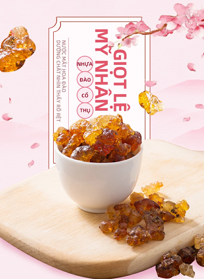 Giọt lệ mỹ nhân, nhựa đào cổ thụ, Nước mắt hoa đào, dưỡng chất nhìn thấy rõ rệt